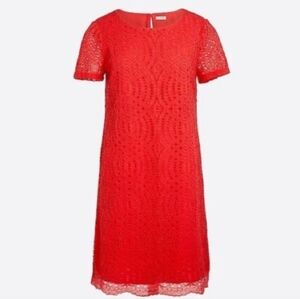 J Crew Factory Lace Dress with Scalloped Hem Coral Size 0